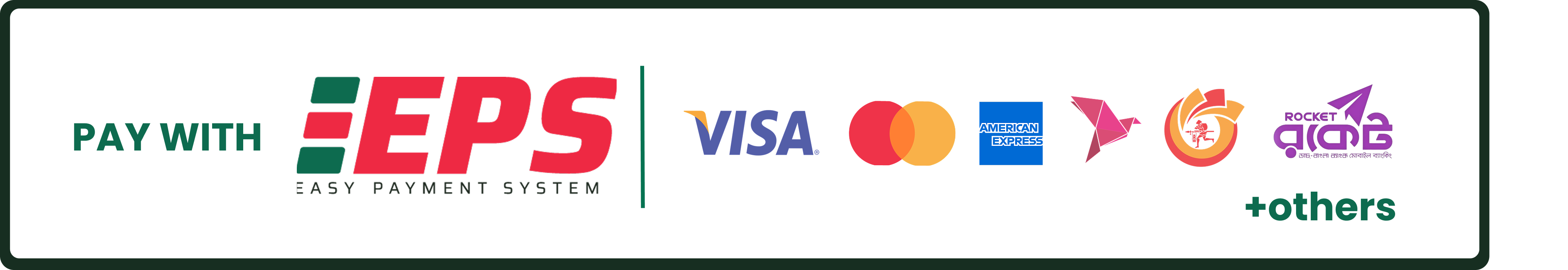 Supported payment methods including bKash, Nagad, Visa, Mastercard